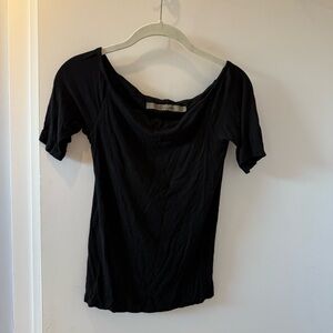 Enza Costa Black Short Sleeve Top
